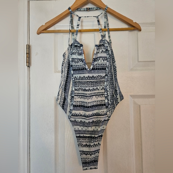 Somedays Lovin Other - NWT Somedays Lovin Women's Blue and White One Piece Swimsuit Size XS